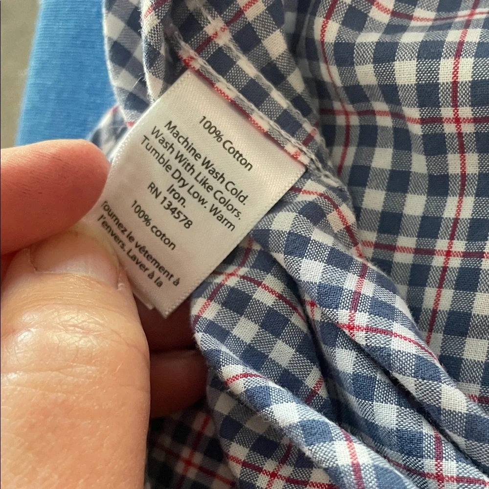 Vineyard Vines Navy and White Checkered Shirt